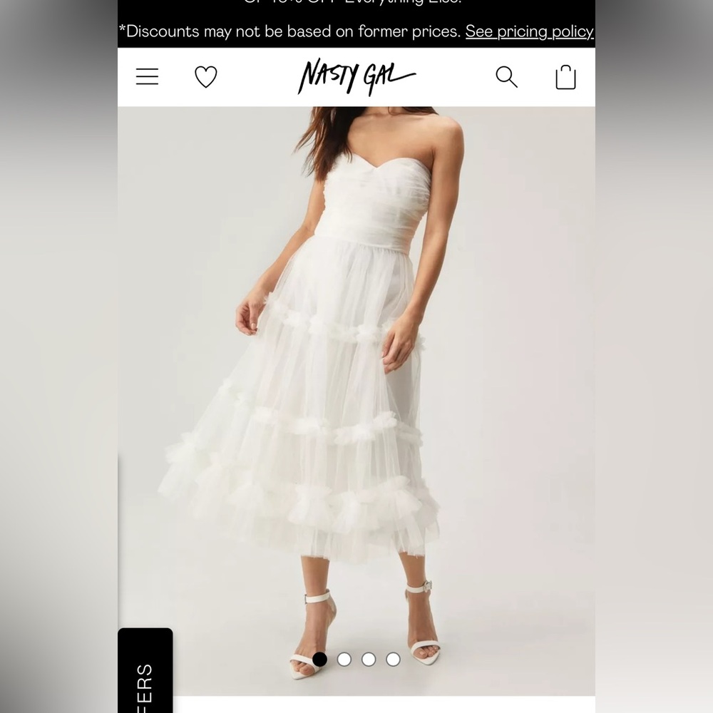 NWT never worn Nasty Gal tulle tiered strapless midi dress